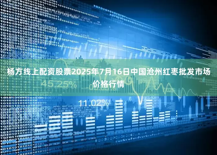 杨方线上配资股票2025年7月16日中国沧州红枣批发市场价格行情